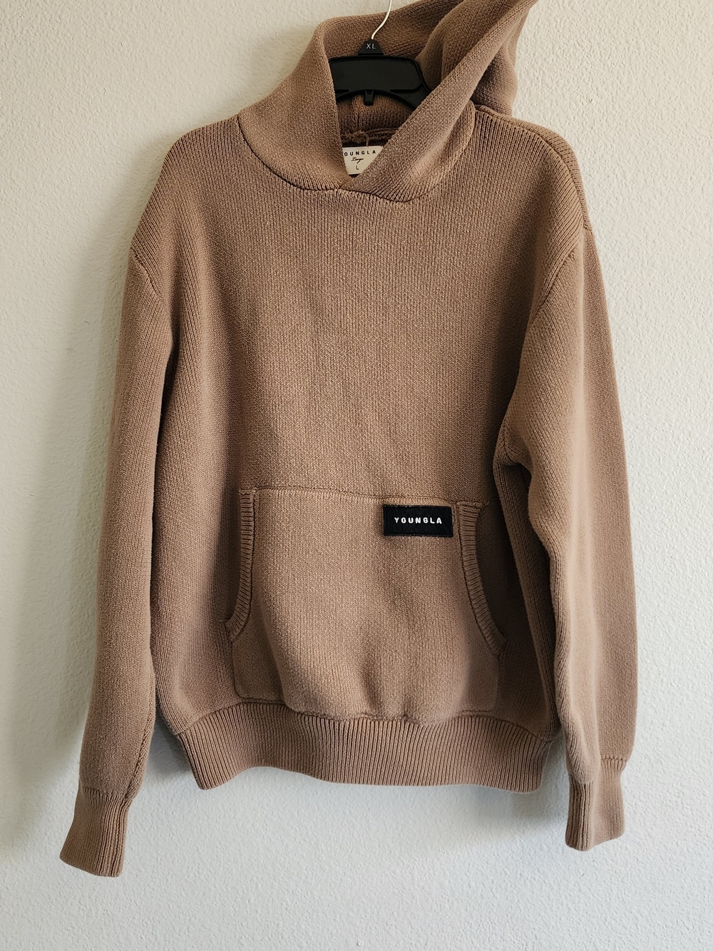 YoungLA 547 Knit Hoodie Brown Men's Large